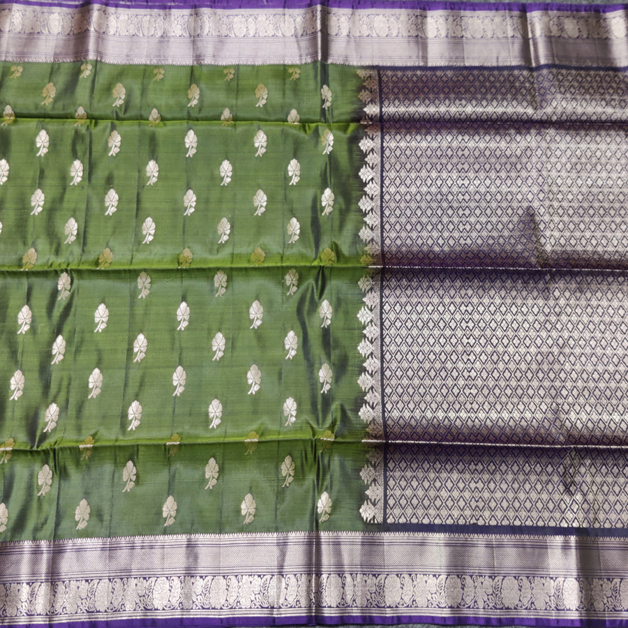 Kanchi pattu small border sarees - KMP151