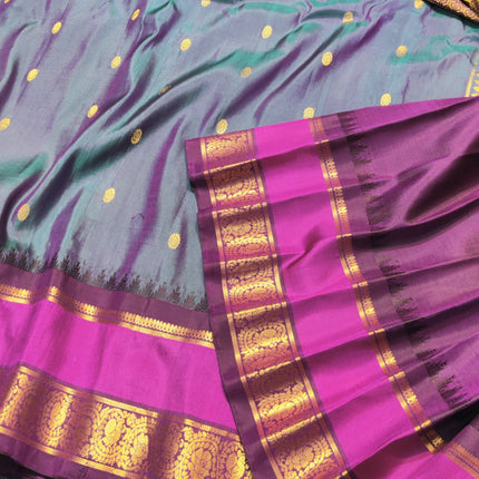 Gadwal Handloom Gap Border saree - GPS86