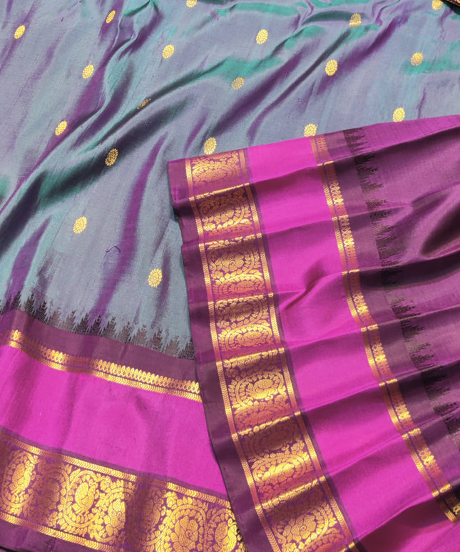 Gadwal Handloom Gap Border saree - GPS86