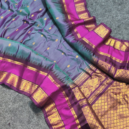 Gadwal Handloom Gap Border saree - GPS86