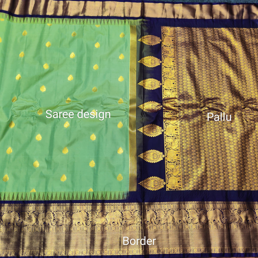 Gadwal Semi Silk Saree - GSM02