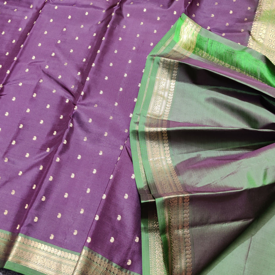 Kanchi pattu small border saree - KMP247
