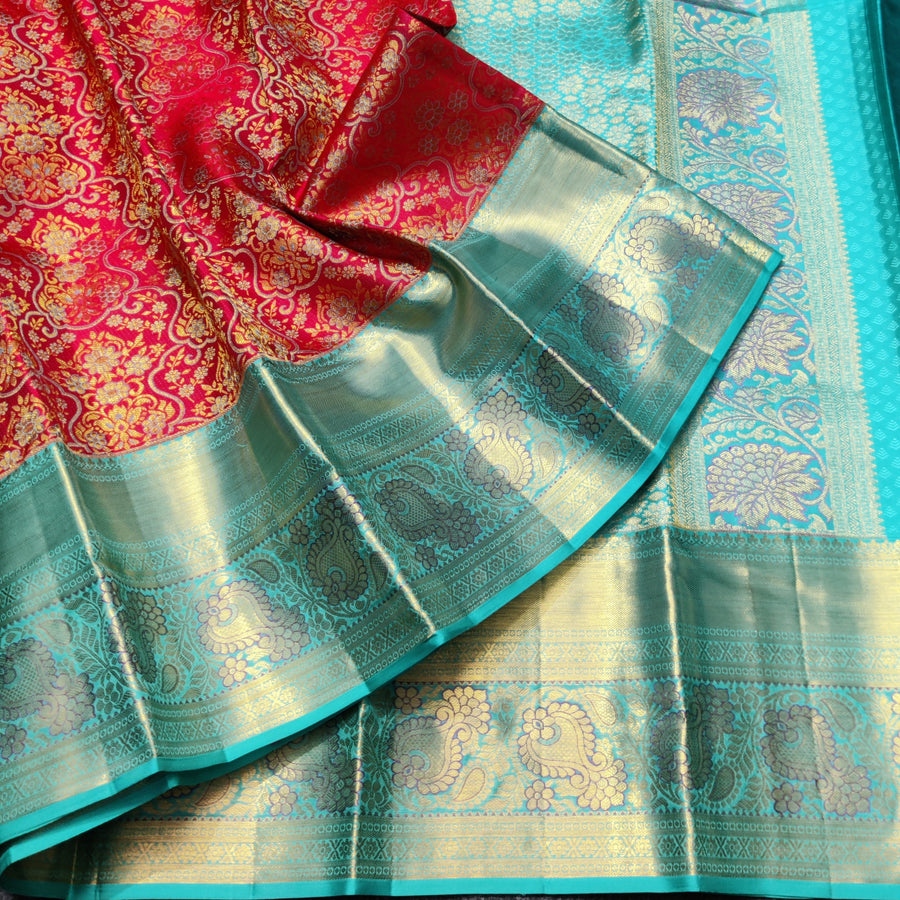 Kanchi Meenakari Brocade Pure handloom Silk Saree - KMP3202