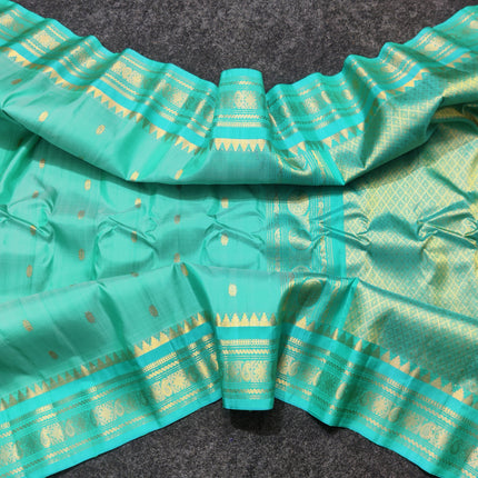 Gadwal handloom small border Pure silk saree - GPS219