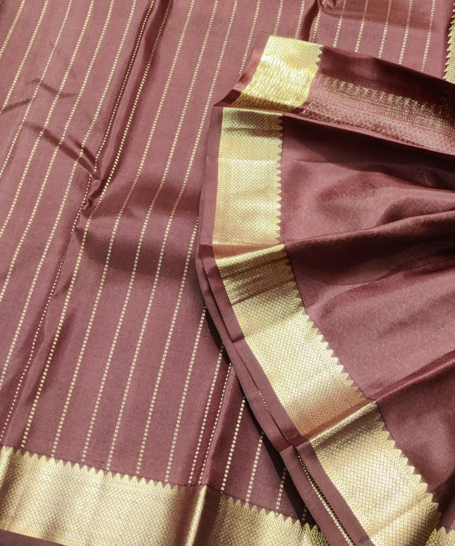 Kanchi pattu small border saree - KMP259