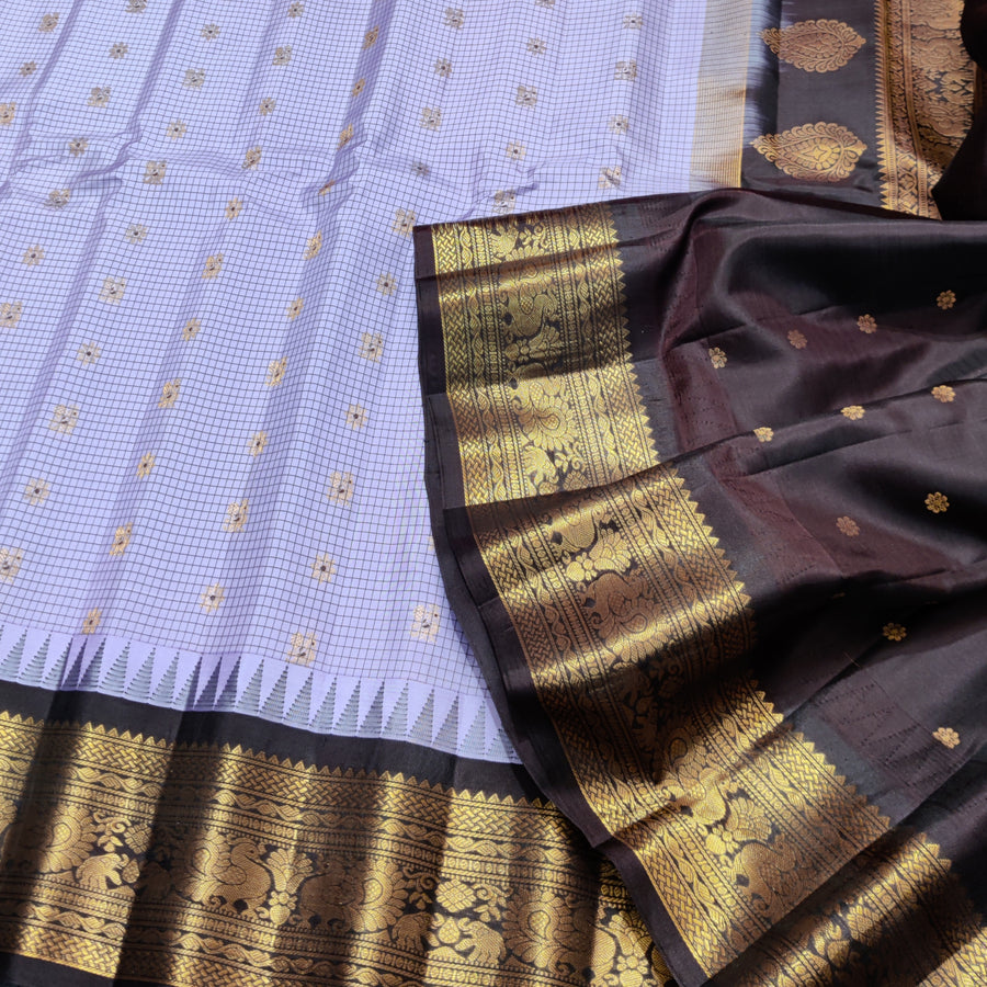 Gadwal check design pure silk- GPS22