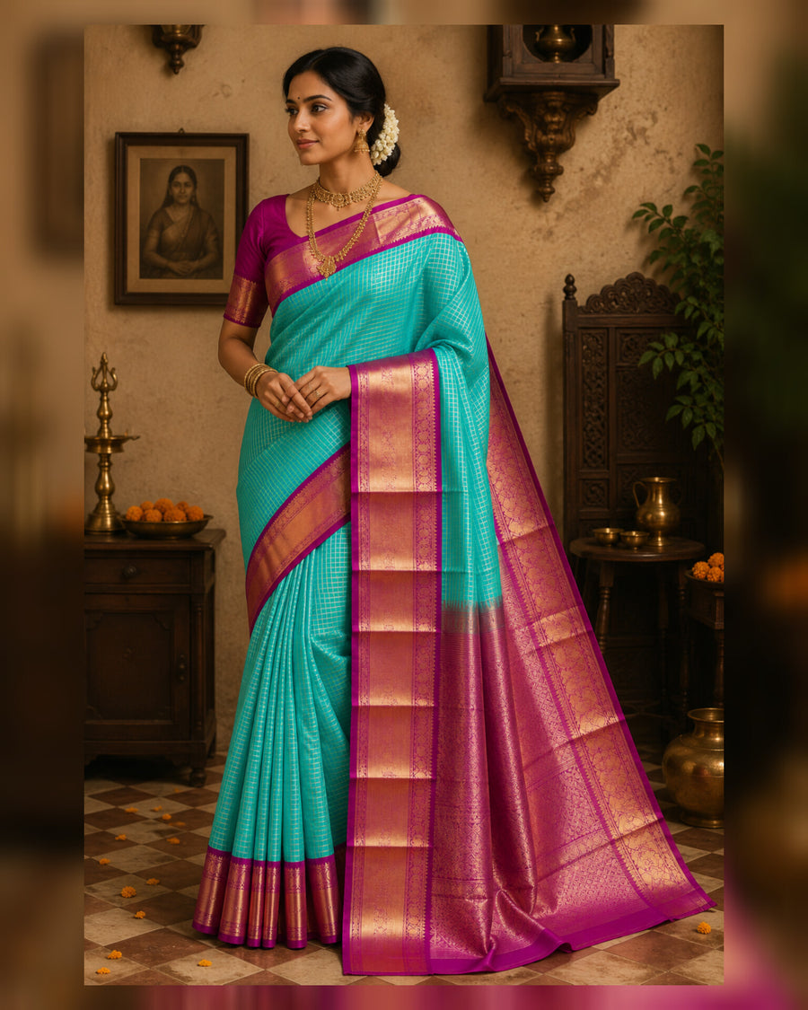 50% off Kanchi kuttu vintage Handloom saree - KMP58