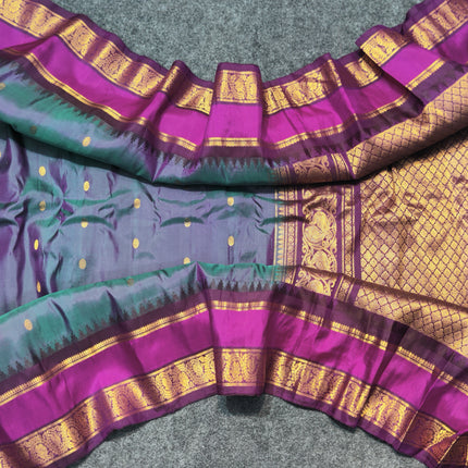 Gadwal Handloom Gap Border saree - GPS86