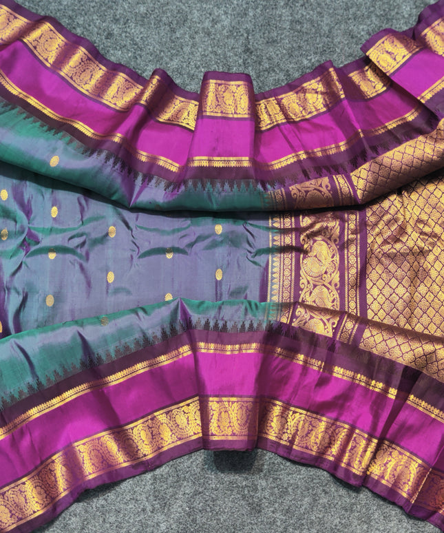 Gadwal Handloom Gap Border saree - GPS86