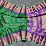 Gadwal check design pure silk- GPS44