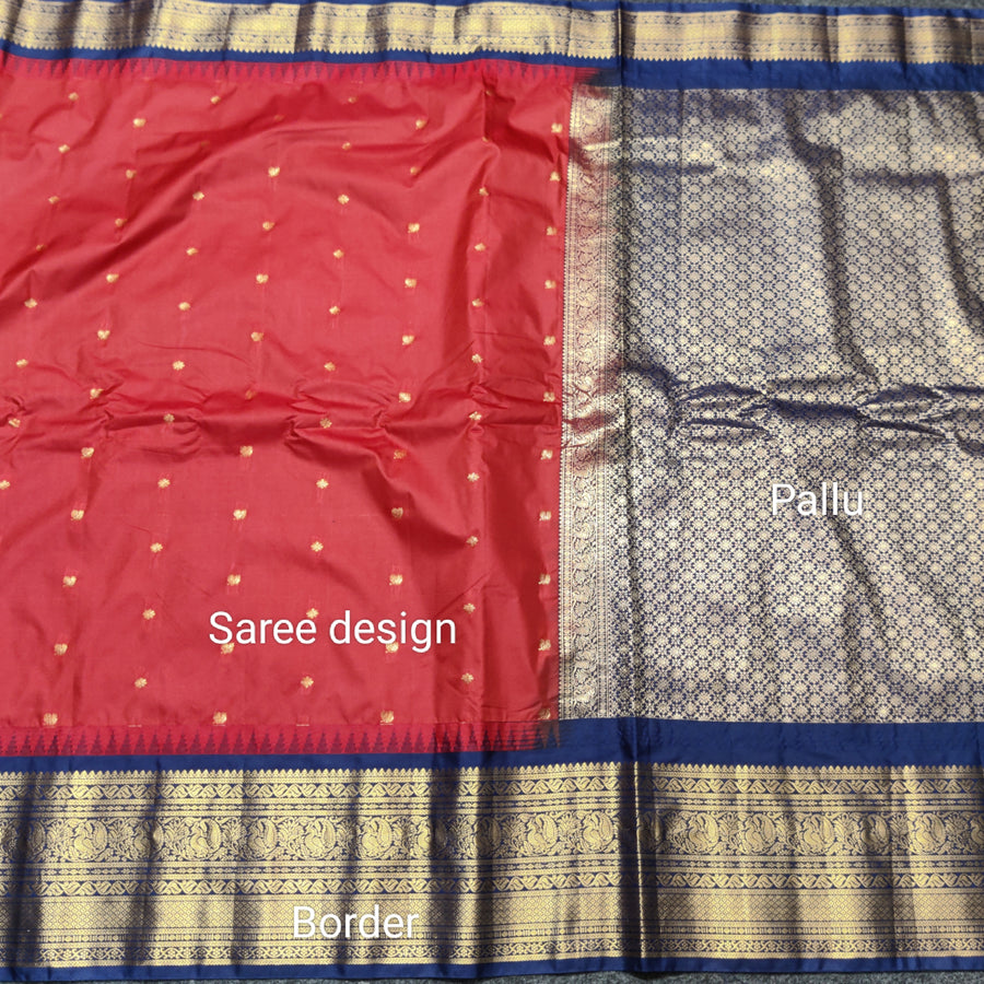 Gadwal Semi Silk Saree - GSM22