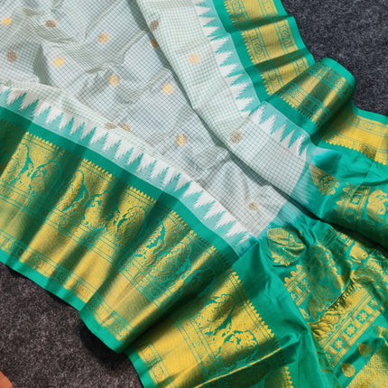 Gadwal Pure silk check Saree - GPS207