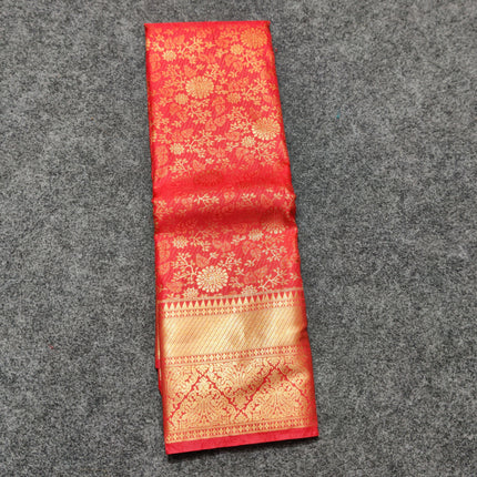 Kanchi pattu Semi Red Saree -KS52