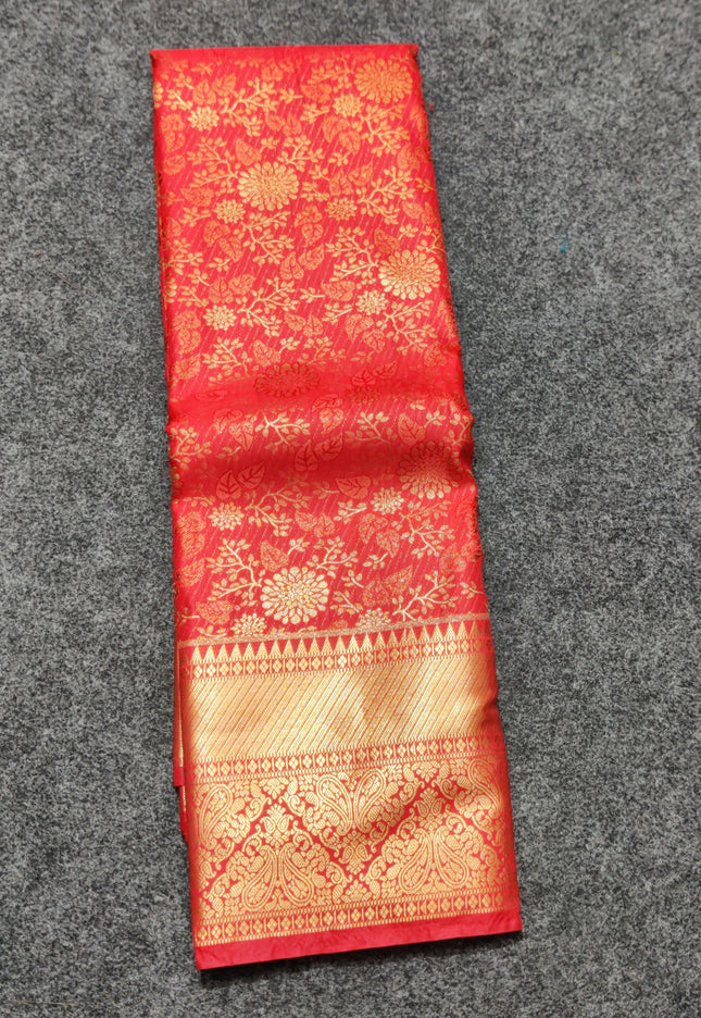 Kanchi pattu Semi Red Saree -KS52