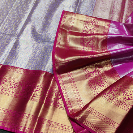 Kanchi pattu Semi Lavender Saree -KS39