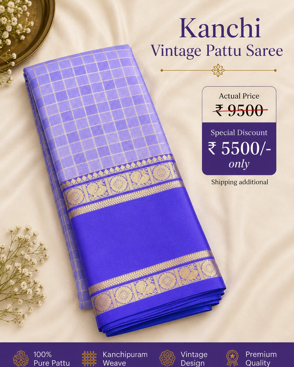 40% off Kanchi kuttu vintage Handloom saree - KMP56