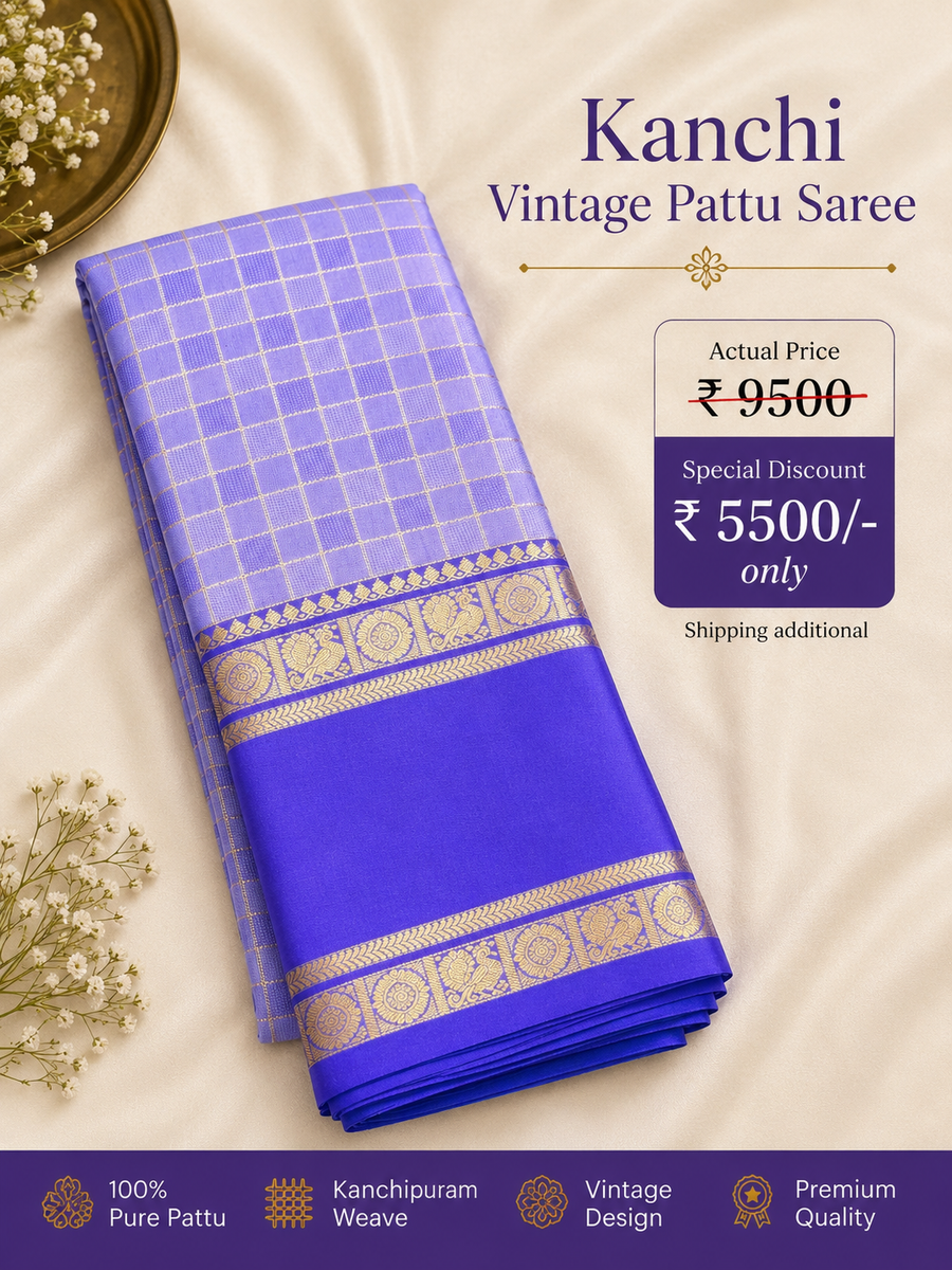 40% off Kanchi kuttu vintage Handloom saree - KMP56