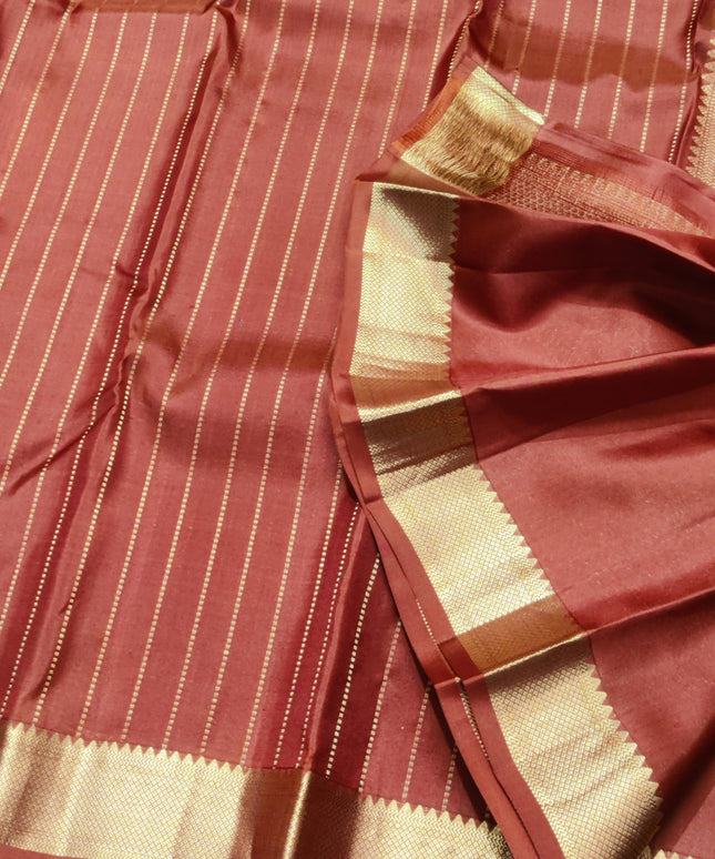 Kanchi pattu small border saree - KMP254