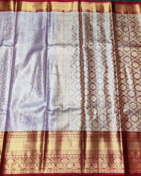 Kanchi pattu Semi Lavender Saree -KS44 alternate view