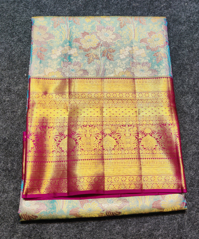 Kanchi Meenakari Brocade Pure handloom Silk Saree - KMP1797