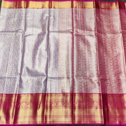 Kanchi pattu Semi Lavender Saree -KS39