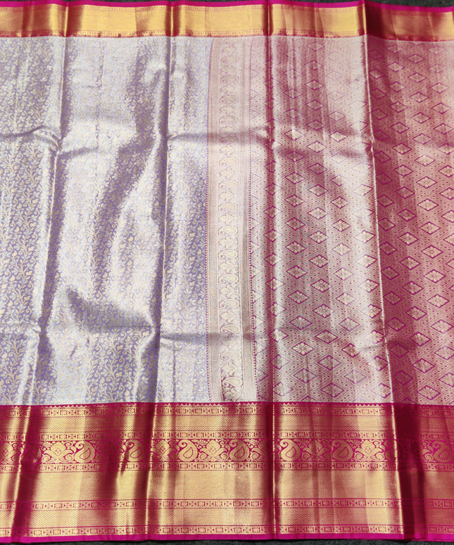 Kanchi pattu Semi Lavender Saree -KS39