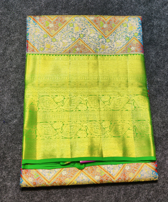 Kanchi Meenakari Brocade Pure handloom Silk Saree - KMP1784