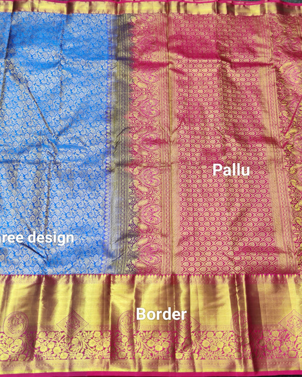Kanchi pattu half fine bridal wear saree HF05 alternate view