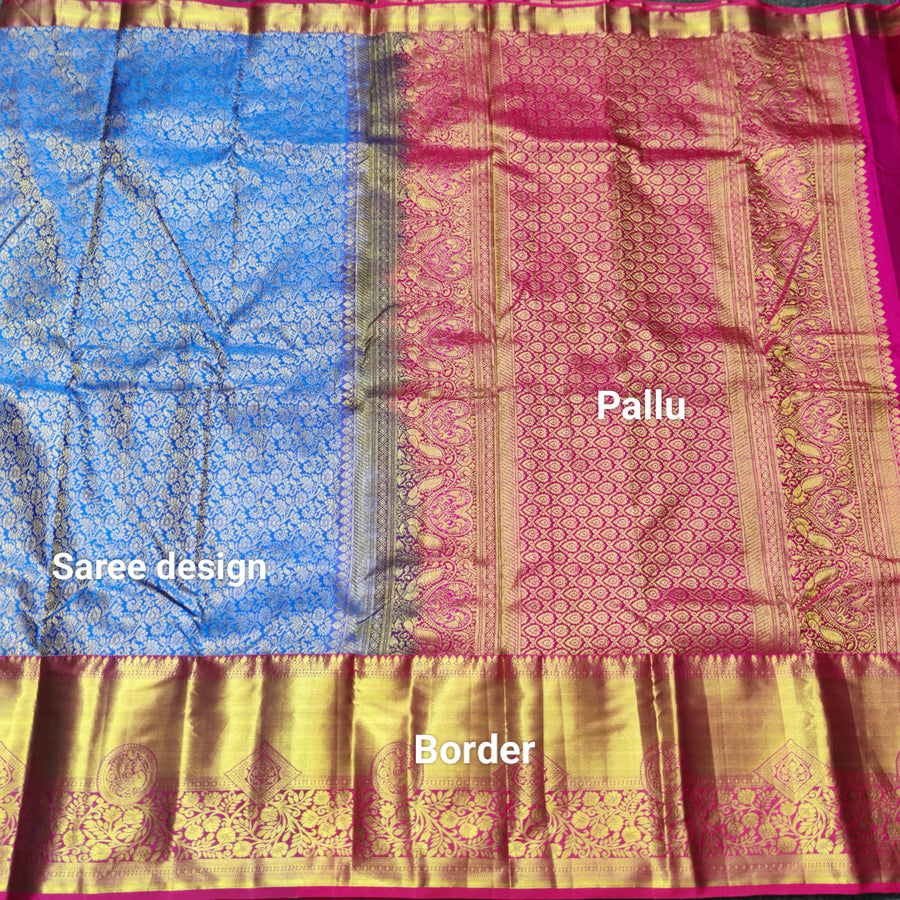 Kanchi pattu half fine bridal wear saree HF05