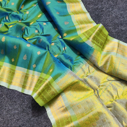 Gadwal handloom small border Pure silk saree - GPS211