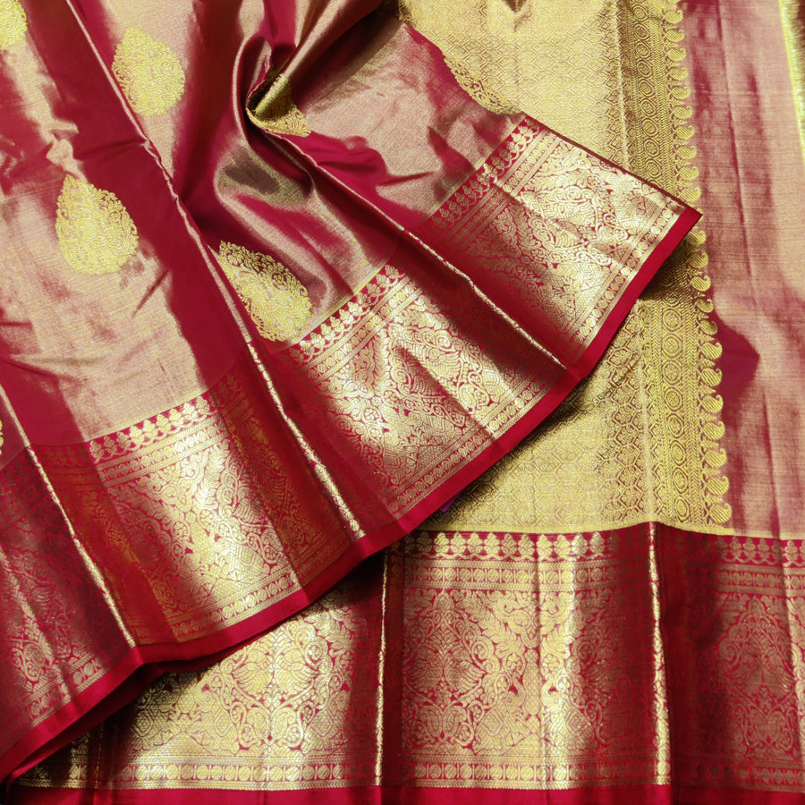 Kanchi Pure Handloom Tissue Silk Saree - KMP244