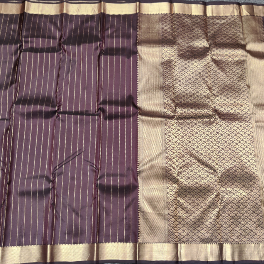 Kanchi pattu small border saree - KMP257