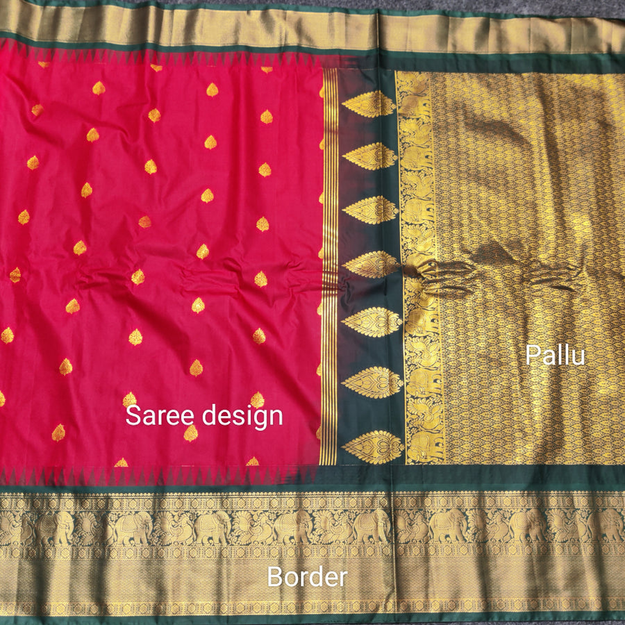Gadwal Semi Silk Saree - GSM14
