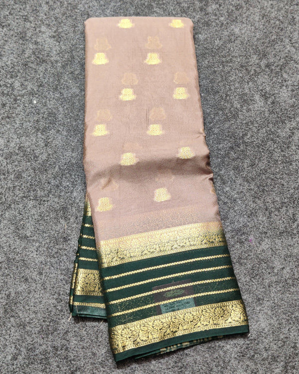 Mysore crepe semi silk saree - M05
