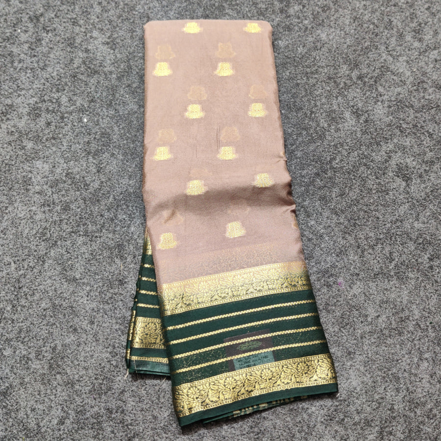 Mysore crepe semi silk saree - M05