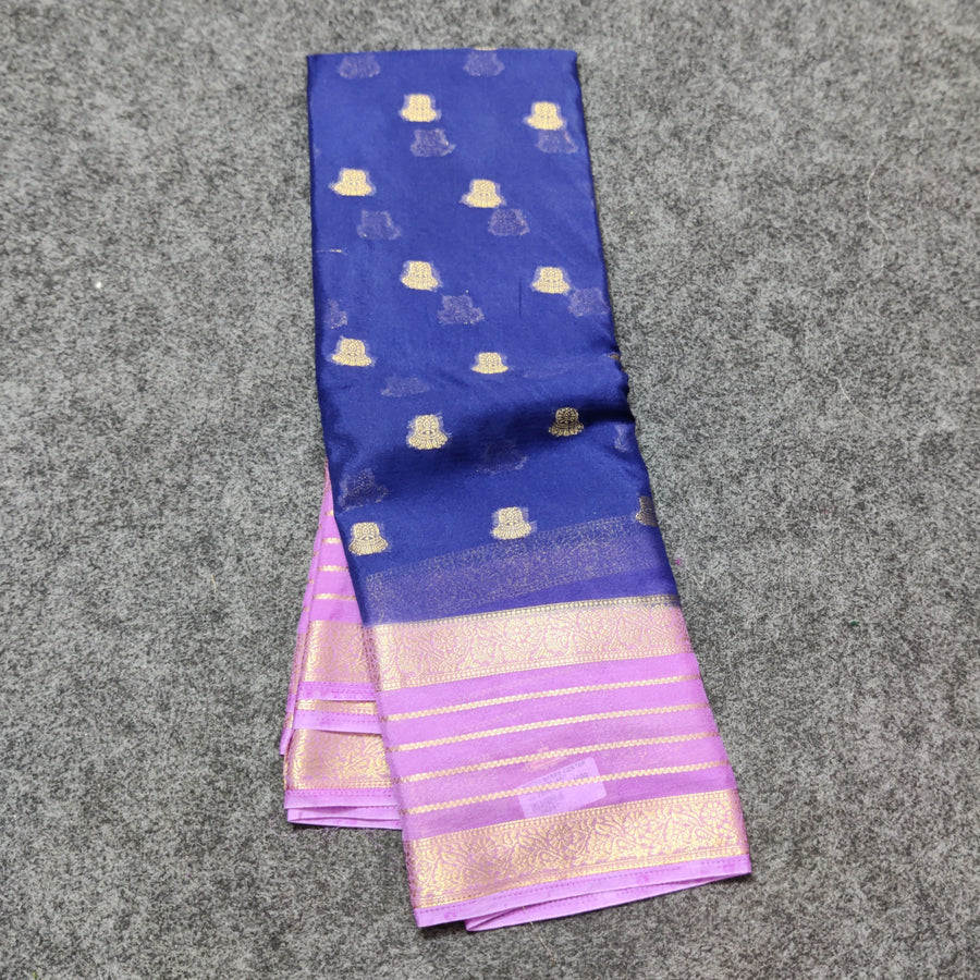 Mysore crepe semi silk saree - M01