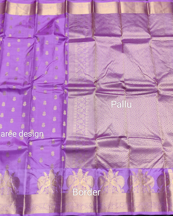 30% off Kanchi Pure Lavender Saree - KMP52 alternate view