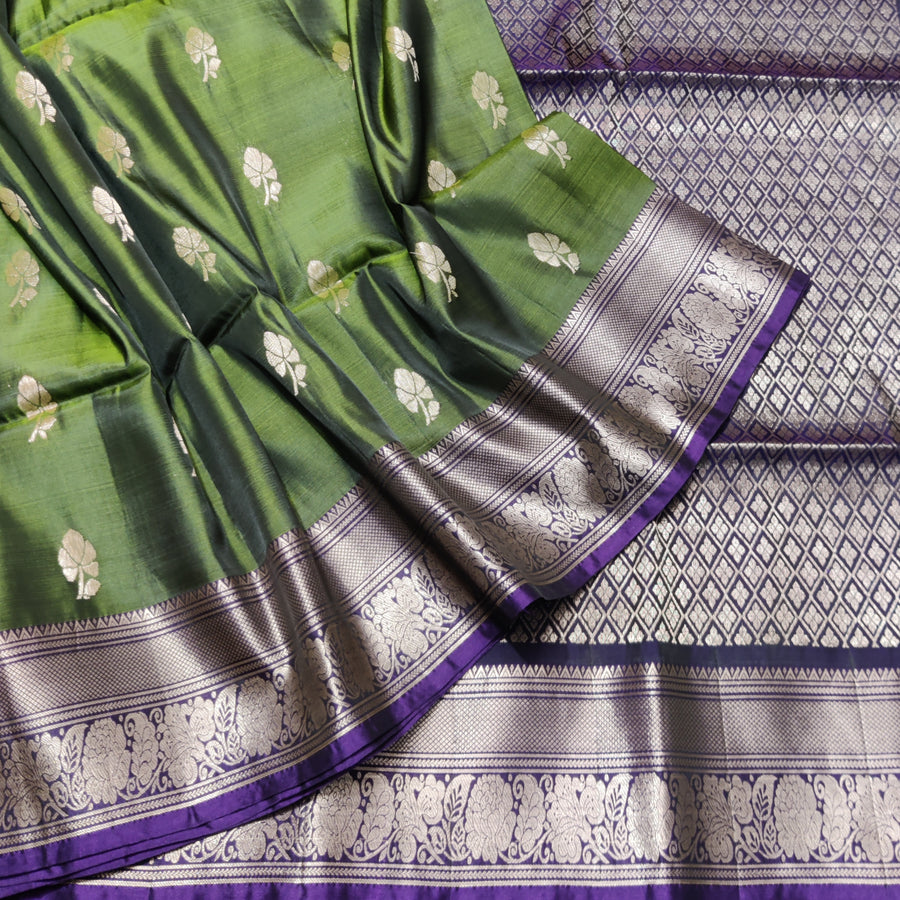 Kanchi pattu small border sarees - KMP151