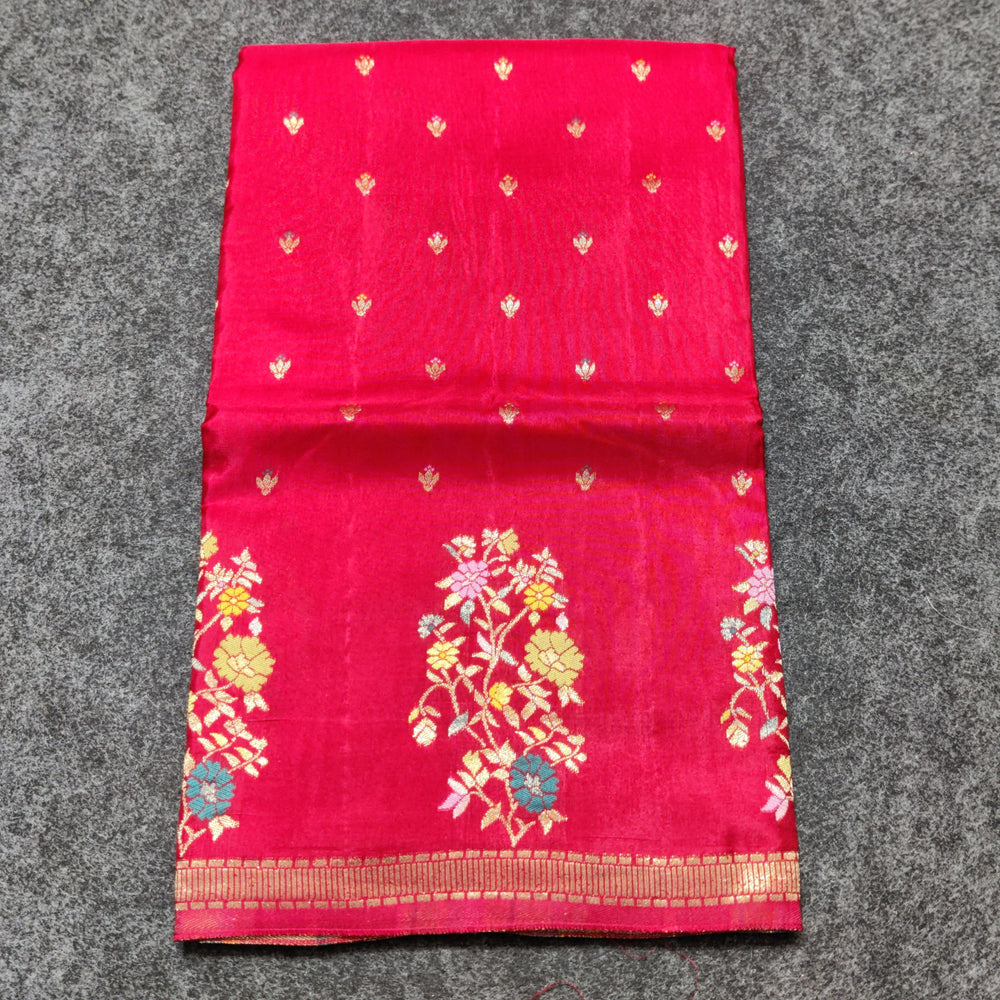 Satin silk meenakari saree -S04
