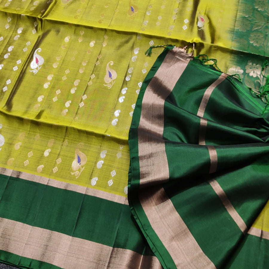 Lightweight pattu Scurt Border Saree - LWP84