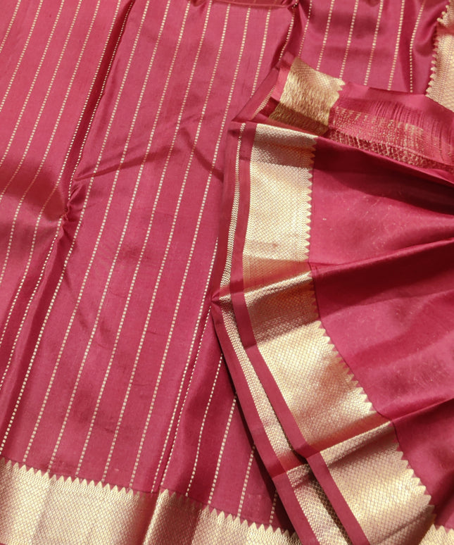 Kanchi pattu small border saree - KMP263