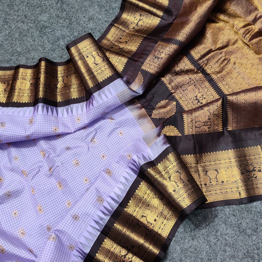 Gadwal check design pure silk- GPS22