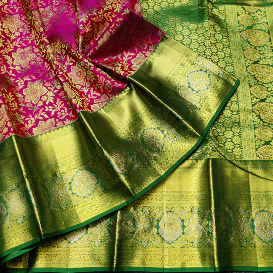 Kanchi Meenakari Brocade Pure handloom Silk Saree - KMP3208