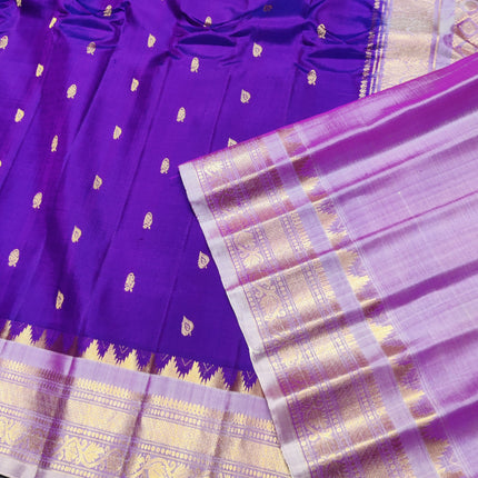 Gadwal handloom small border Pure silk saree - GPS215