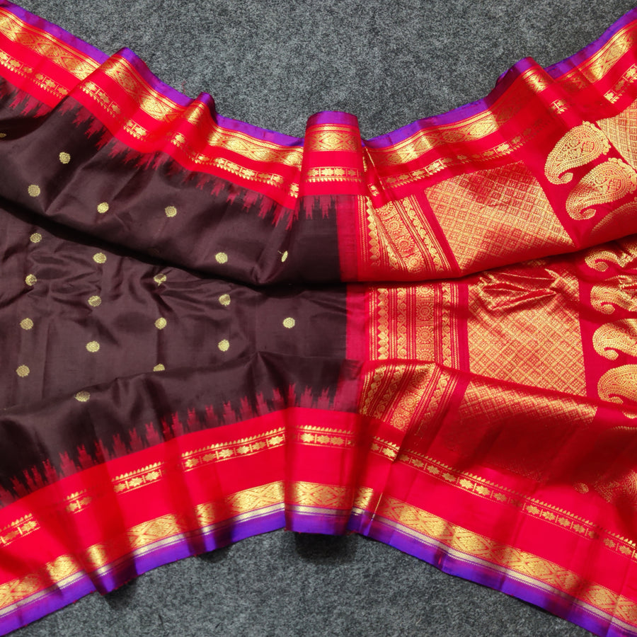 Gadwal Kuttu handloom Pure silk saree - GPS236