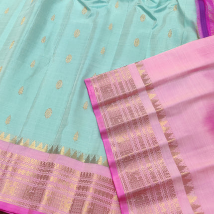 Gadwal handloom small border Pure silk saree - GPS216