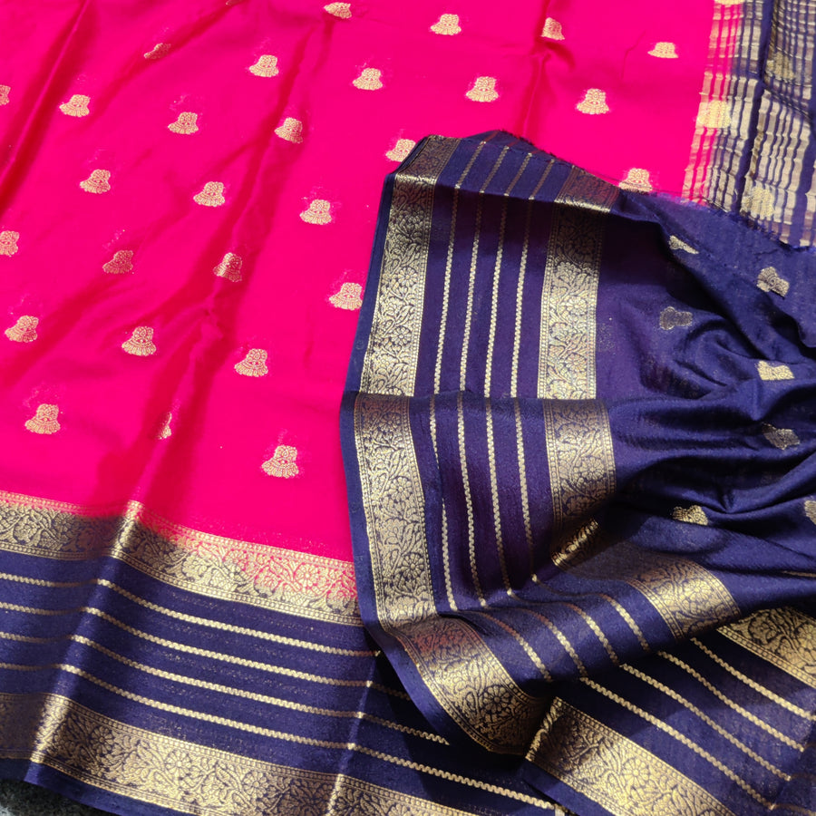 Mysore crepe semi silk saree - M02