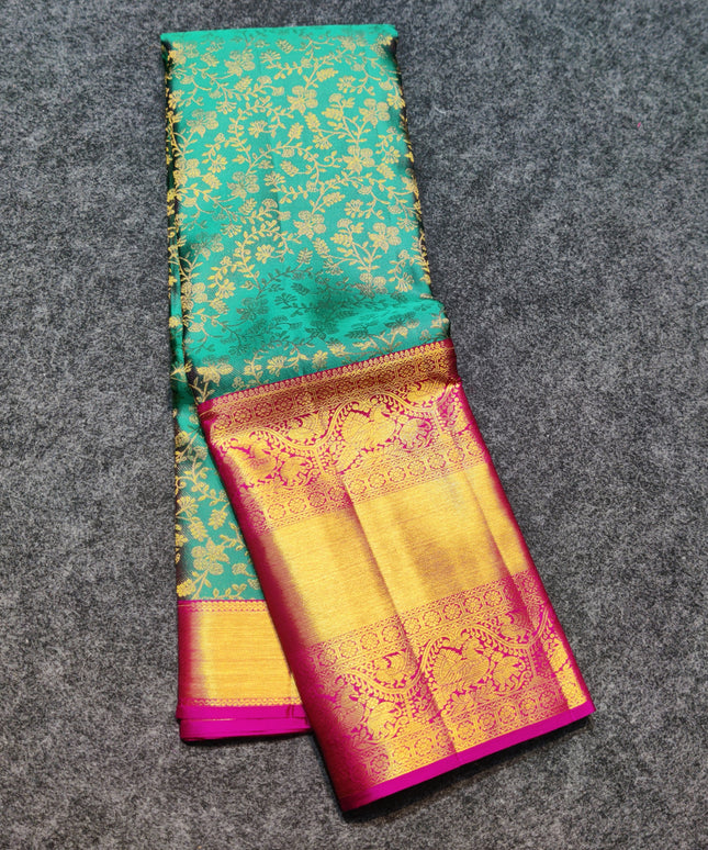 Kanchi Meenakari Brocade Pure handloom Silk Saree - KMP1990