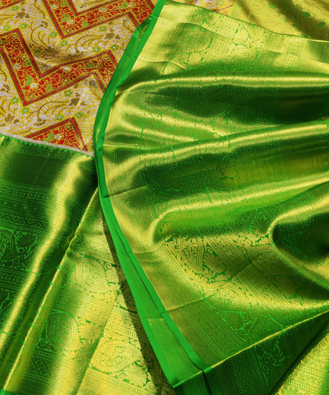 Kanchi Meenakari Brocade Pure handloom Silk Saree - KMP1786