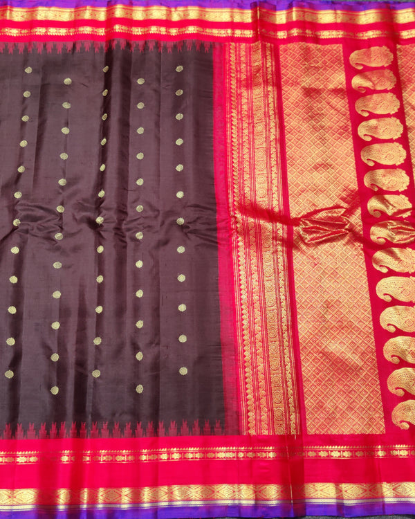 Gadwal Kuttu handloom Pure silk saree - GPS236 alternate view